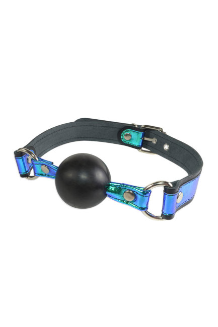 Упругий кляп-шар на дизайнерском ремешке