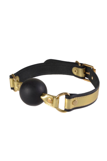 Упругий кляп-шар на дизайнерском ремешке