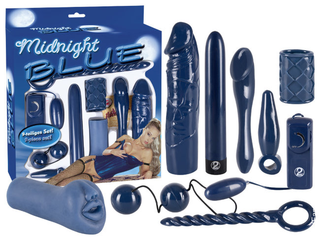 Набор секс-игрушек бирюзового цвета 9 предметов Набор секс-игрушек бирюзового цвета 9 предметов
