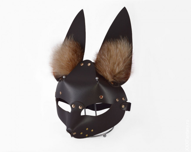 БДСМ маска зайки с пушком на ушках