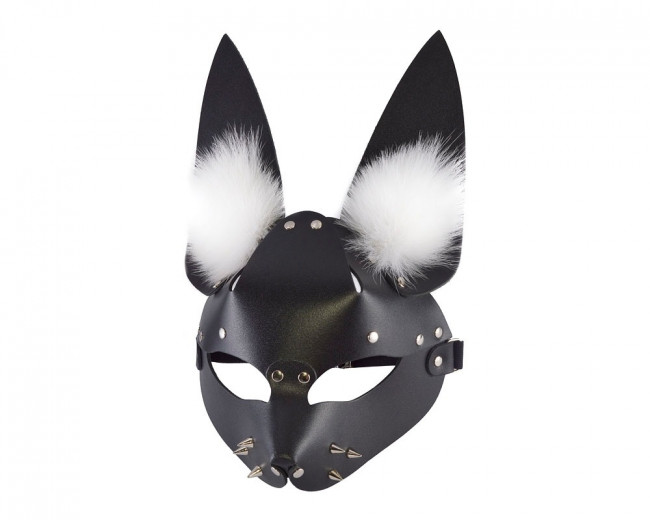 БДСМ маска зайки с пушком на ушках