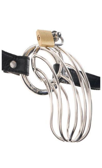 Металлический пояс верности для мужчин на ремне