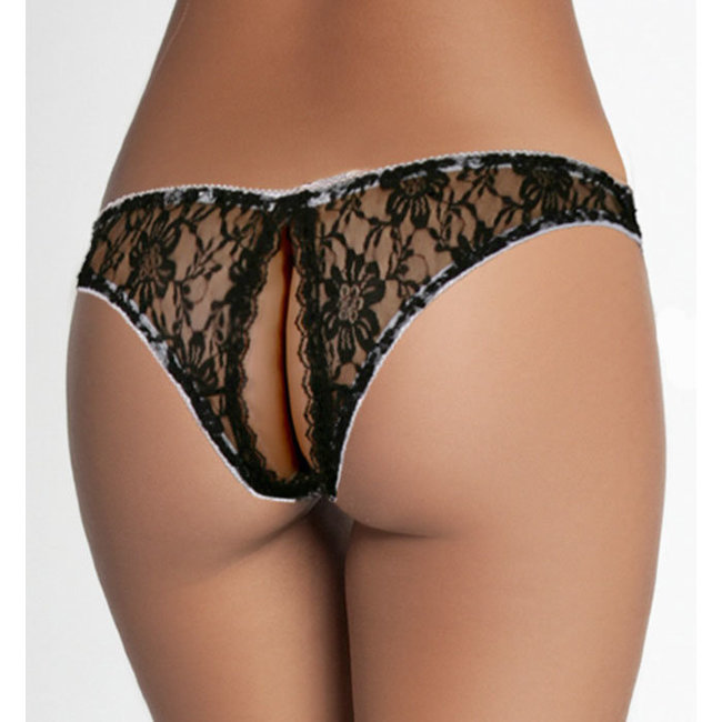 Черные кружевные трусики с доступом Черные кружевные трусики с доступом