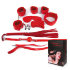 Великолепный красный набор БДСМ аксессуаров для страстной ночи